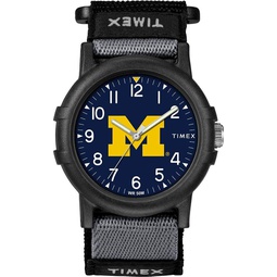Timex Unisex Collegiate Recruit 38mm Watch  Michigan Wolverines with Black Fabric Strap