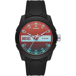 Diesel Double Up Mens Watch, Lightweight Nylon and Silicone Quartz Watch for Men