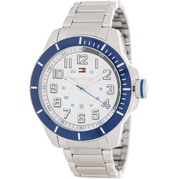 Tommy Hilfiger Three-Hand Silver-Tone Stainless Steel Mens watch #1791073