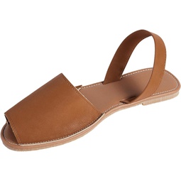 WDIRARA Peep Toe Slingback Sandals Slip On Sandals Casual Flat Sandals