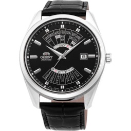 ORIENT RA-BA0006B Mens Leather Band Black Dial Multi Year Calendar Automatic Watch