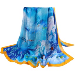 HangErFeng Scarf Printed Silk Fashion Square Scarves and Shawls for Women HairScarf 352