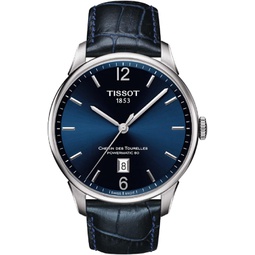 Tissot mens Chemin Des Tourelles Stainless Steel Dress Watch Blue T0994071604700