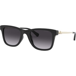 Coach Woman Sunglasses, Black Lenses Injected Frame, 51mm