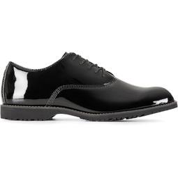 5.11 Tactical Mens Hi-Gloss Duty Oxford Uniform Shoes - High-Shine Leather, Vibram Outsole - Premium Military Dress Footwear, Black, 8 Regular, Style 12468