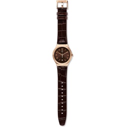 Swatch Irony Harmonieuse Brown Dial Leather Strap Unisex Watch YWG406