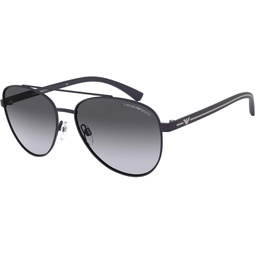 Emporio Armani EA2079 30928G Matte Blue EA2079 Pilot Sunglasses Lens Category 3