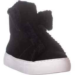 DKNY Womens Mason Suede Faux Fur High Top Sneakers