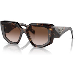 Prada PR 14ZS 2AU6S1 Tortoise Plastic Fashion Sunglasses Brown Gradient Lens