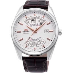 ORIENT RA-BA0005S Mens Leather Band White Dial Multi Year Calendar Automatic Watch