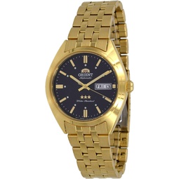 Orient RA-AB0E01B Mens 3 Star Gold Tone Stainless Steel Black Dial Day Date Automatic Watch