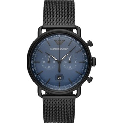 Emporio Armani Mens Chronograph Black Stainless Steel Watch (Model: AR11201)