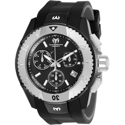 Technomarine Mens UF6 Quartz Stainless Steel and Silicone Casual Watch (Model: TM616003) (Black)