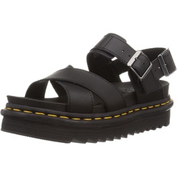 Dr. Martens womens Ankle Strap Sandal, Black Hydro Leather, 10 US
