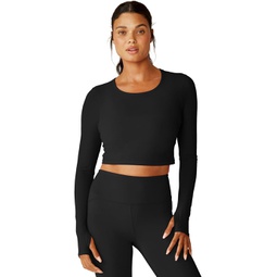 Womens Beyond Yoga Performance Knit Resilient Cropped Pullover