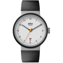 Braun Mens 40mm Automatic Watch with Black Rubber Strap BN0278