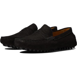 Massimo Matteo Double Strap Nubuck Driver Loafers for Men - Leather Upper, Moc Toe with Raised Stitch Seam in Front, and Slip-On Style