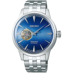 Seiko Presage Cocktail Time ‘Blue Acapulco’ Open Heart Steel Watch SSA439J1, White