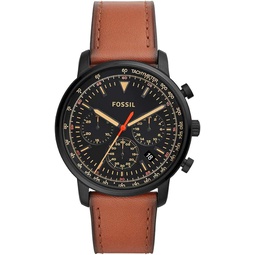 Fossil FS5501 Goodwin Chronograph Luggage Quartz Leather Mens Wrist Watch, Black