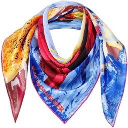 STARWHISPER 100% Pure Mulberry Silk Square Scarf 35x35 Head Wraps Scarfs for Women Night Sleeping with Gift Packed