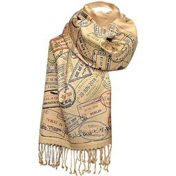 Universal Zone Traveler scarf, Scarf with passport stamps, Flight attendant gift, Travel Agent gift
