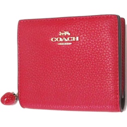COACH Pebble Leather Snap Wallet Style No. CH350 Electric Red