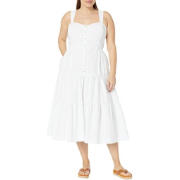 Madewell Plus Suzette Tiered Midi Dress with Seamed Bodice