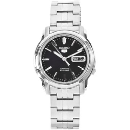 SEIKO Mens SNKK71 5 Stainless Steel Black Dial Watch
