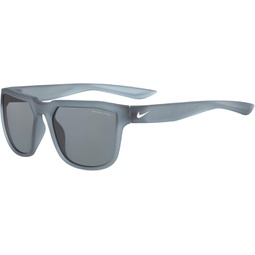 Nike Fly Rectangular Sunglasses, Matte Wolf Grey/Silver Frame, 57 mm