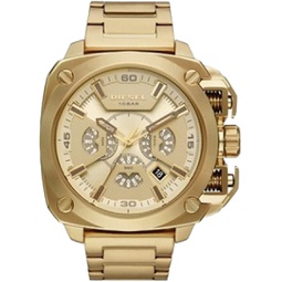 Diesel DZ7450 Gold Tone Chronograph Dial Gold Tone Stainless Steel Bracelet BAMF Mens Watch