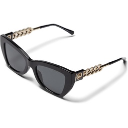 Michael Kors Womens Montecito Butterfly Sunglasses, Black, 52