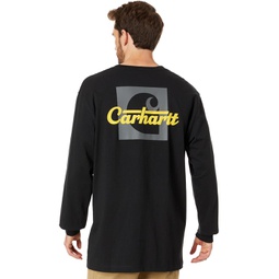 Carhartt Big & Tall Loose Fit Heavyweight Long Sleeve Pocket Script Graphic T-Shirt