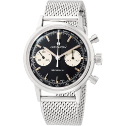 Hamilton Watch American Classic Intra-Matic Mechanical Chronograph H Watch 40mm Case, Black Dial, Silver Stainless Steel Bracelet (Model: H38429130)