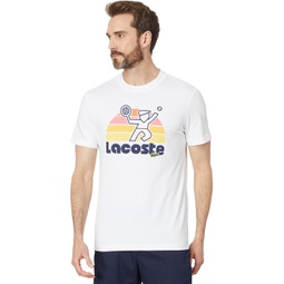 Unisex Lacoste Short Sleeve Regular Fit Tee Shirt w/ Graphic On Front