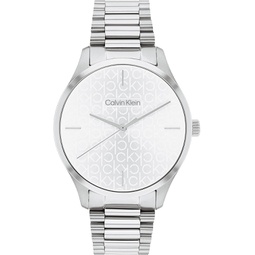 Calvin Klein Unisex Quartz Stainless Steel Case and Link Bracelet Watch, Color: Silver (Model: 25200168)