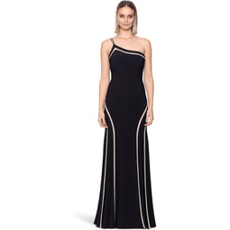 XSCAPE One Shoulder Ity with Mesh Inserts Dress