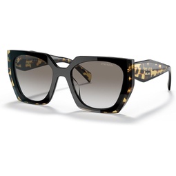 Prada PR 15WS Womens Sunglasses Black/Medium Tortoise/Grey Gradient 54