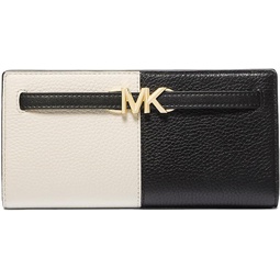 Michael Kors Reed Large Leather Snap Two Tone Wallet in Black Multi