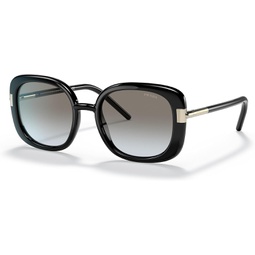 Prada PR 04WS 1AB0A7 Black Plastic Square Sunglasses Gray Gradient Lens