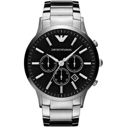 Emporio Armani Sportivo Chronograph Black Dial Steel Mens Watch AR2460