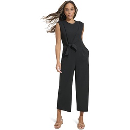 Womens Calvin Klein Wide Leg Jumpsuit with Knitted Side Detail