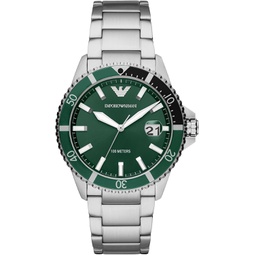 Emporio Armani Mens Dress Watch with Stainless Steel, Silicone, or Leather Band
