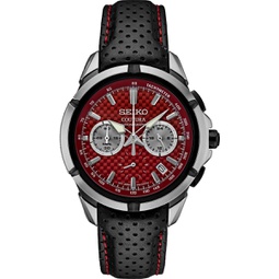 SEIKO Coutura Red Chronograph Leather Watch SSB435
