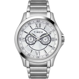 Timex Mens Quartz Watch with Stainless Steel Strap, Silver, 21 (Model: TW2T44200)