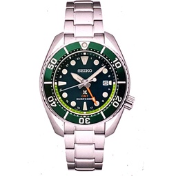 SEIKO SFK003 Prospex Solar Sumo GMT Green Dial Automatic Watch, Silver