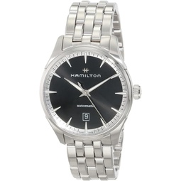 Hamilton Watch Jazzmaster Swiss Automatic Watch 40mm Case, Black Dial, Silver Stainless Steel Bracelet (Model: H32475130)