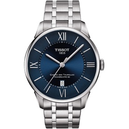 Tissot mens Tissot Chemin des Tourelles Powermatic 80 316L stainless steel case Automatic Watch, Grey, Stainless steel, 21 (T0994071104800)