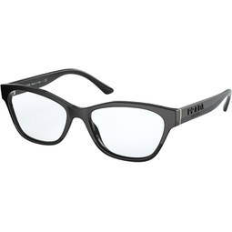 Prada PR 03WV 1AB1O1 Black Plastic Square Eyeglasses 53mm