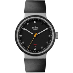Braun Mens 40mm Automatic Watch with Black Rubber Strap BN0278