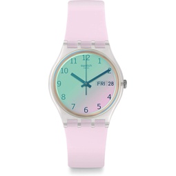 Swatch Unisex Adult Analogue Quartz Watch with Silicone Strap GE714, Rose, One Size, Bracelet